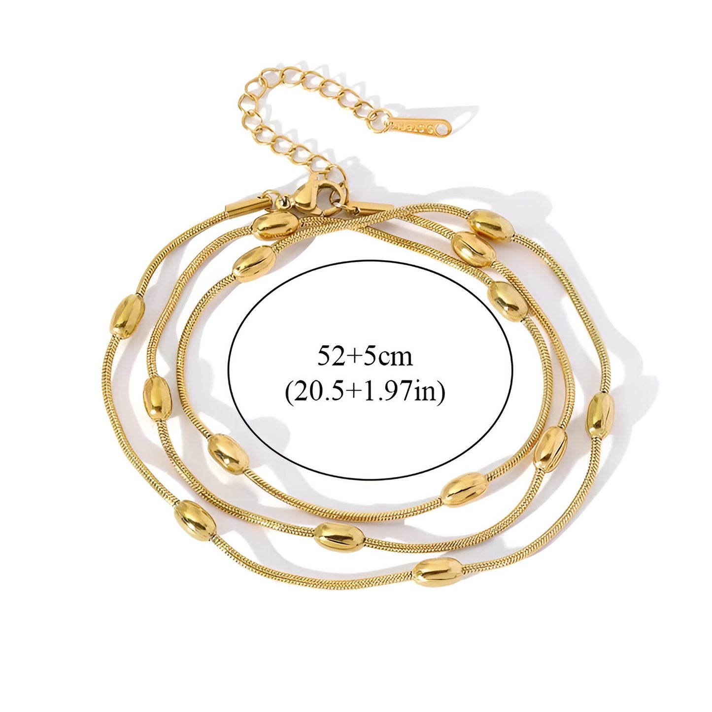 Beans Necklace + Bracelet ( 2in1 ) -18k Gold Plated
