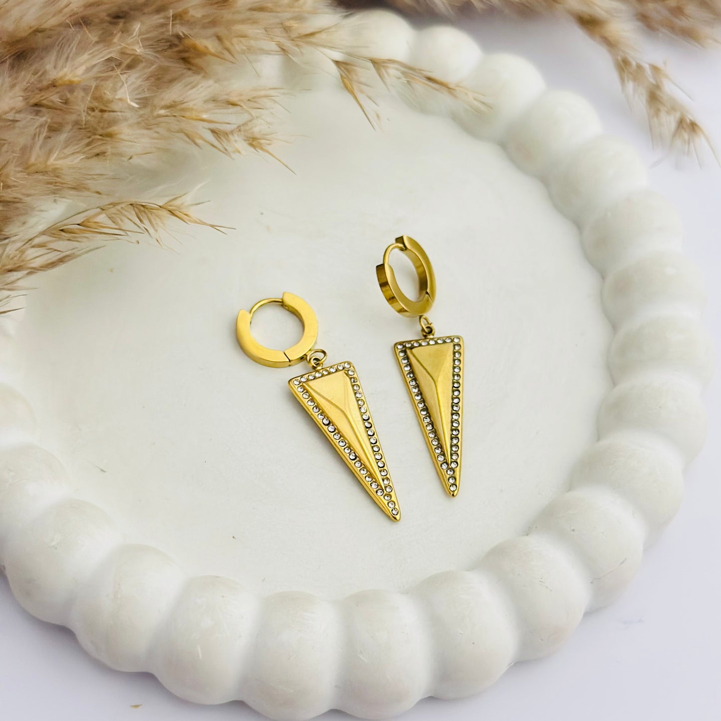 Nova Prism Earrings -18k Gold Plated