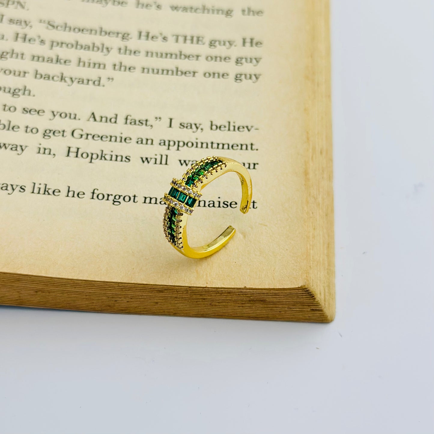EMERALD 18K GOLD PLATED ROYALE RING