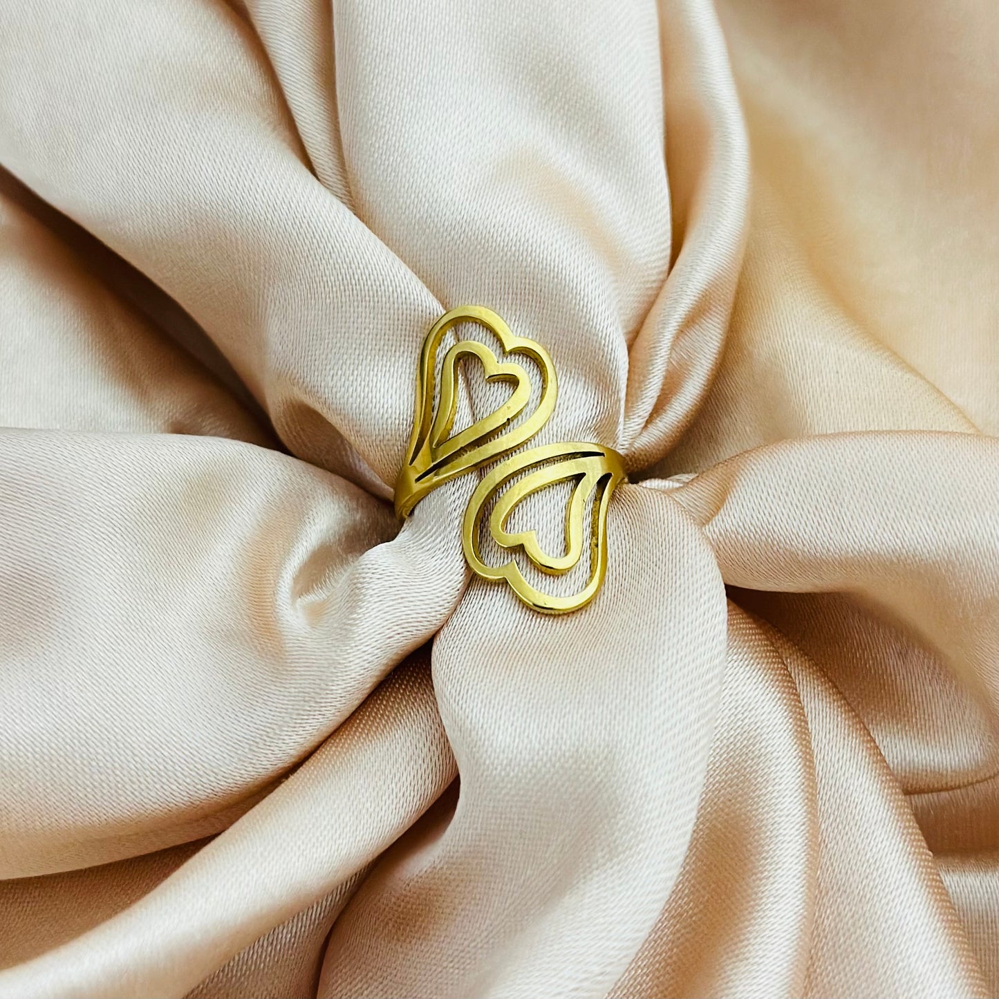 AURUM HEARTS 18K GOLD PLATED RING