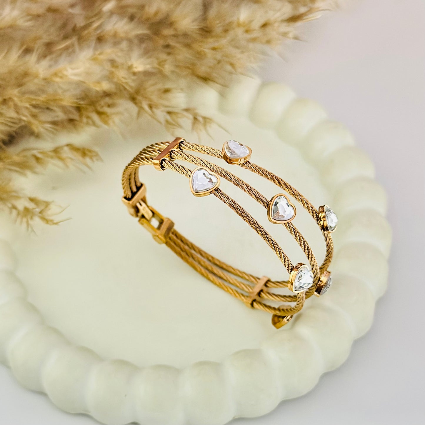 Hannah Heart Bracelet -18k Gold Plated