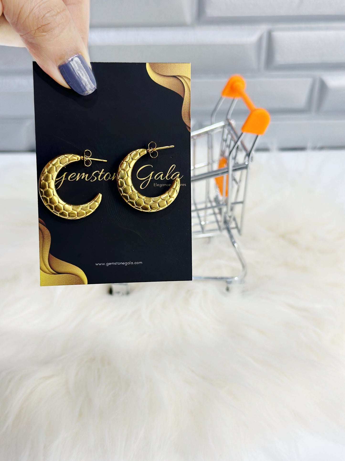 Half Moon Hoops -18k Gold Plated