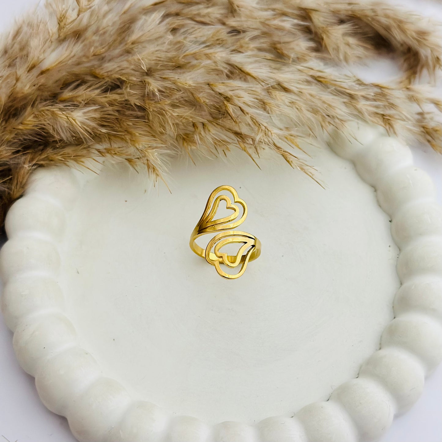AURUM HEARTS 18K GOLD PLATED RING