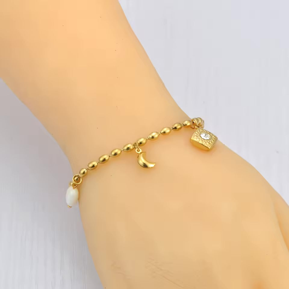 Aurika Charm Bracelet -18k Gold Plated