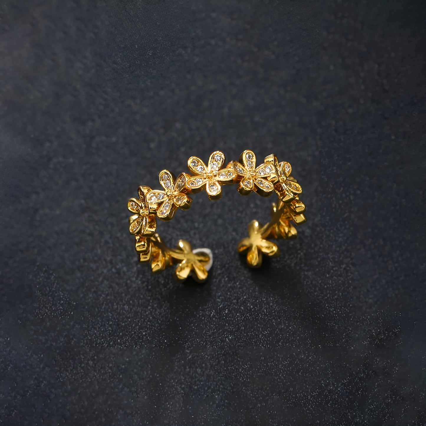 FLORA FLAIR 18K GOLD PLATED RING
