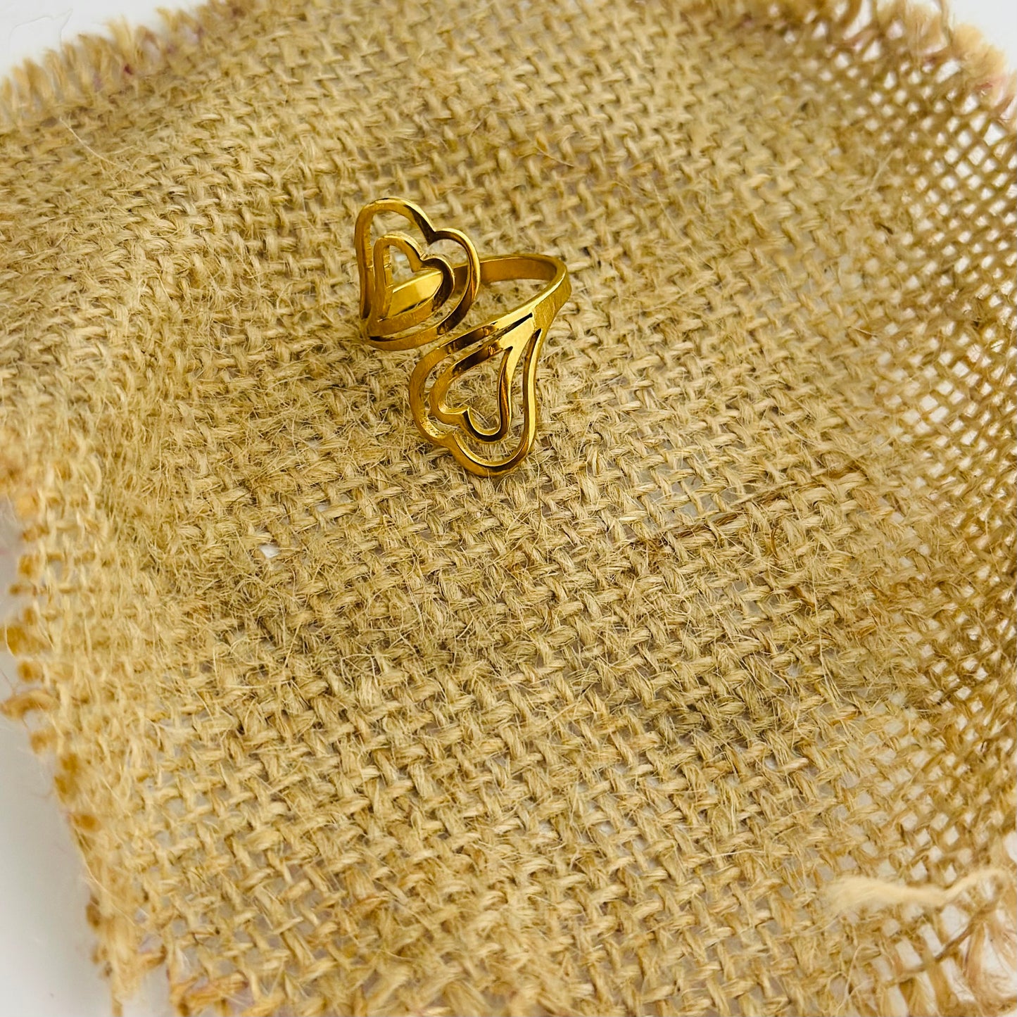 AURUM HEARTS 18K GOLD PLATED RING