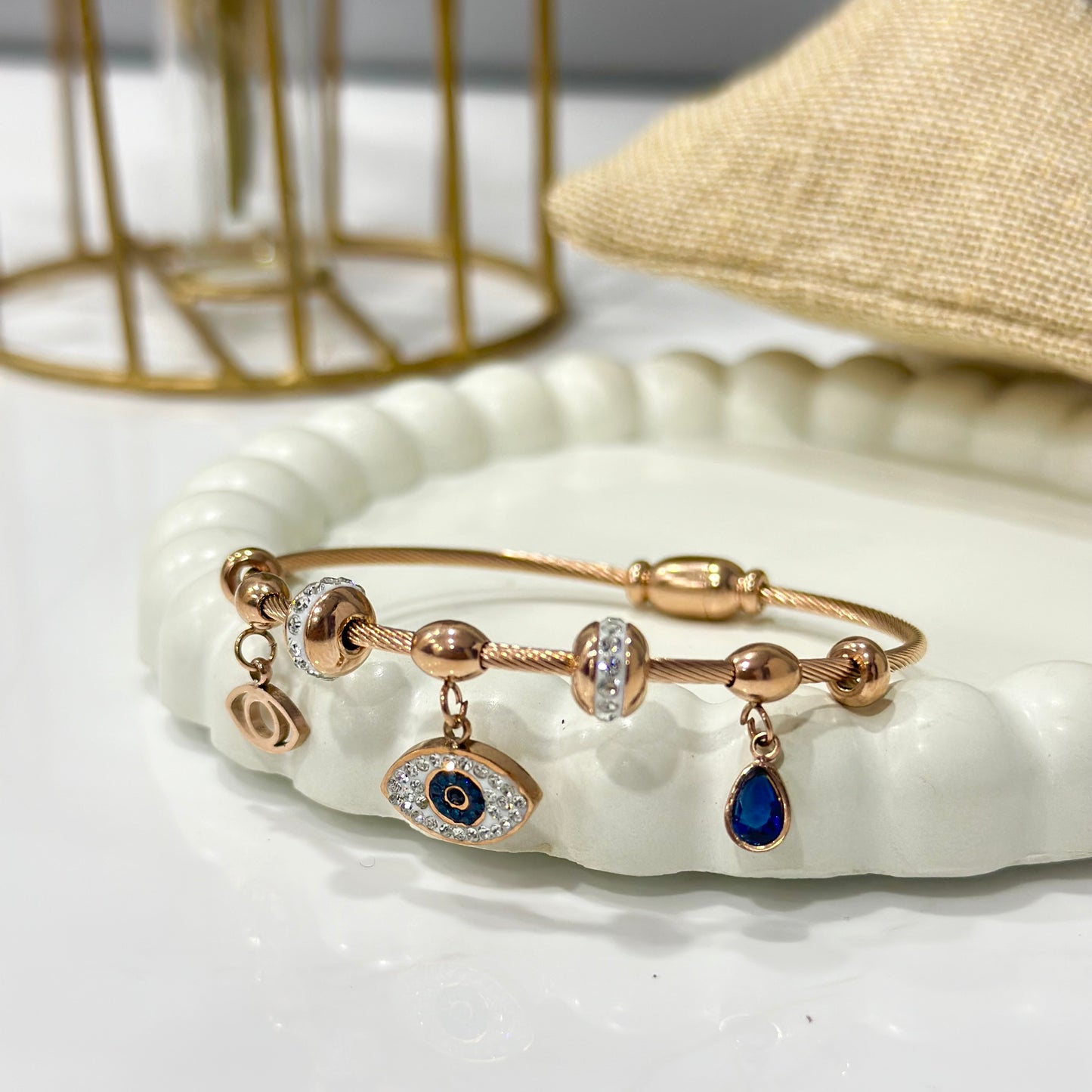Hexed Eye Kada -18k Gold Plated