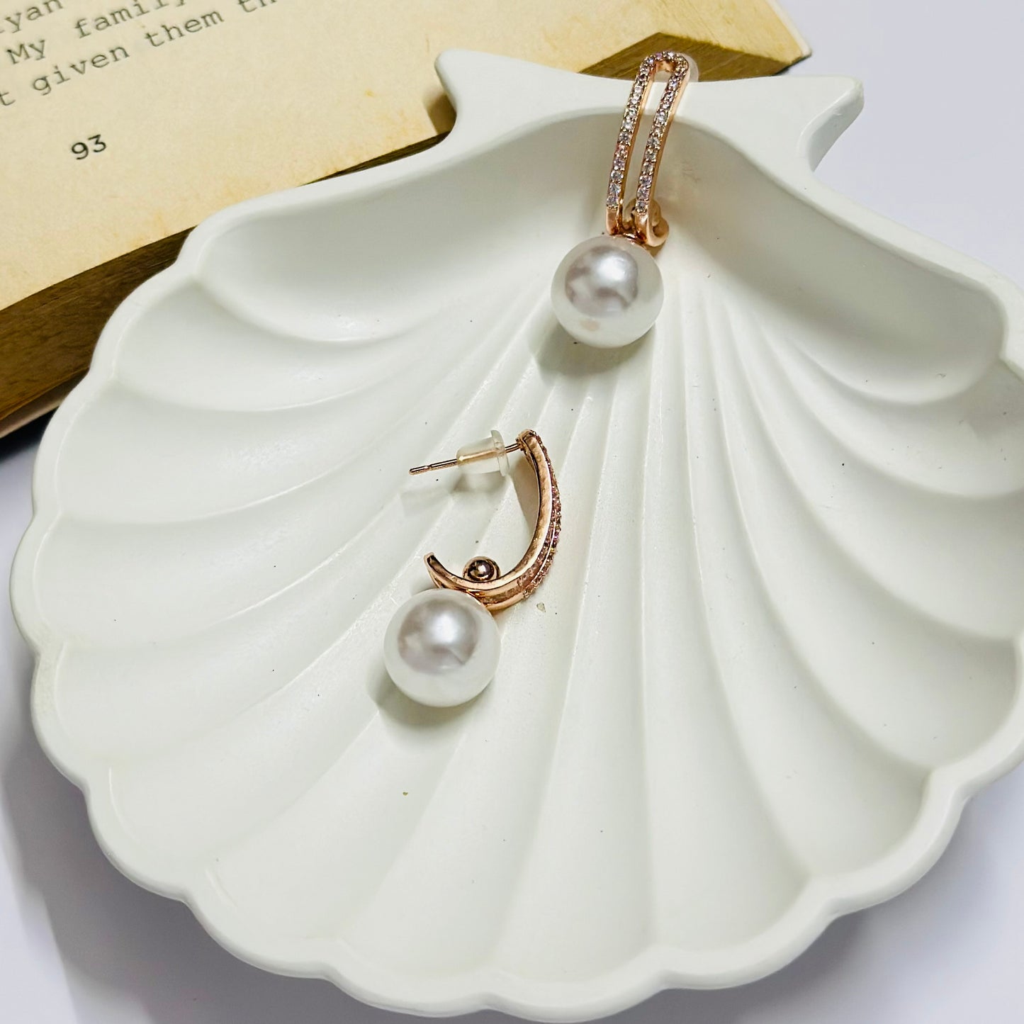 Luminous Pearls Earrings ( 2in1 ) -18k Gold Plated