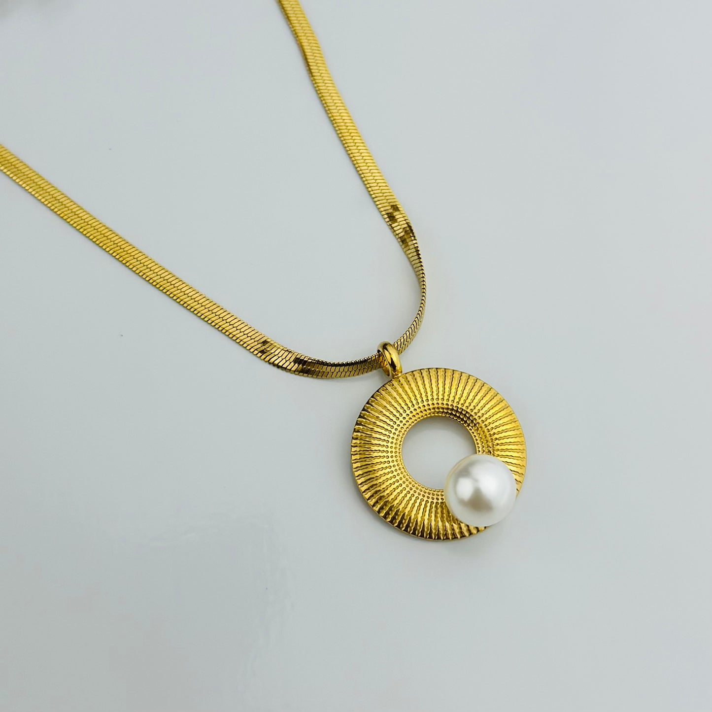 Boho Pearl Necklace -18k Gold Plated