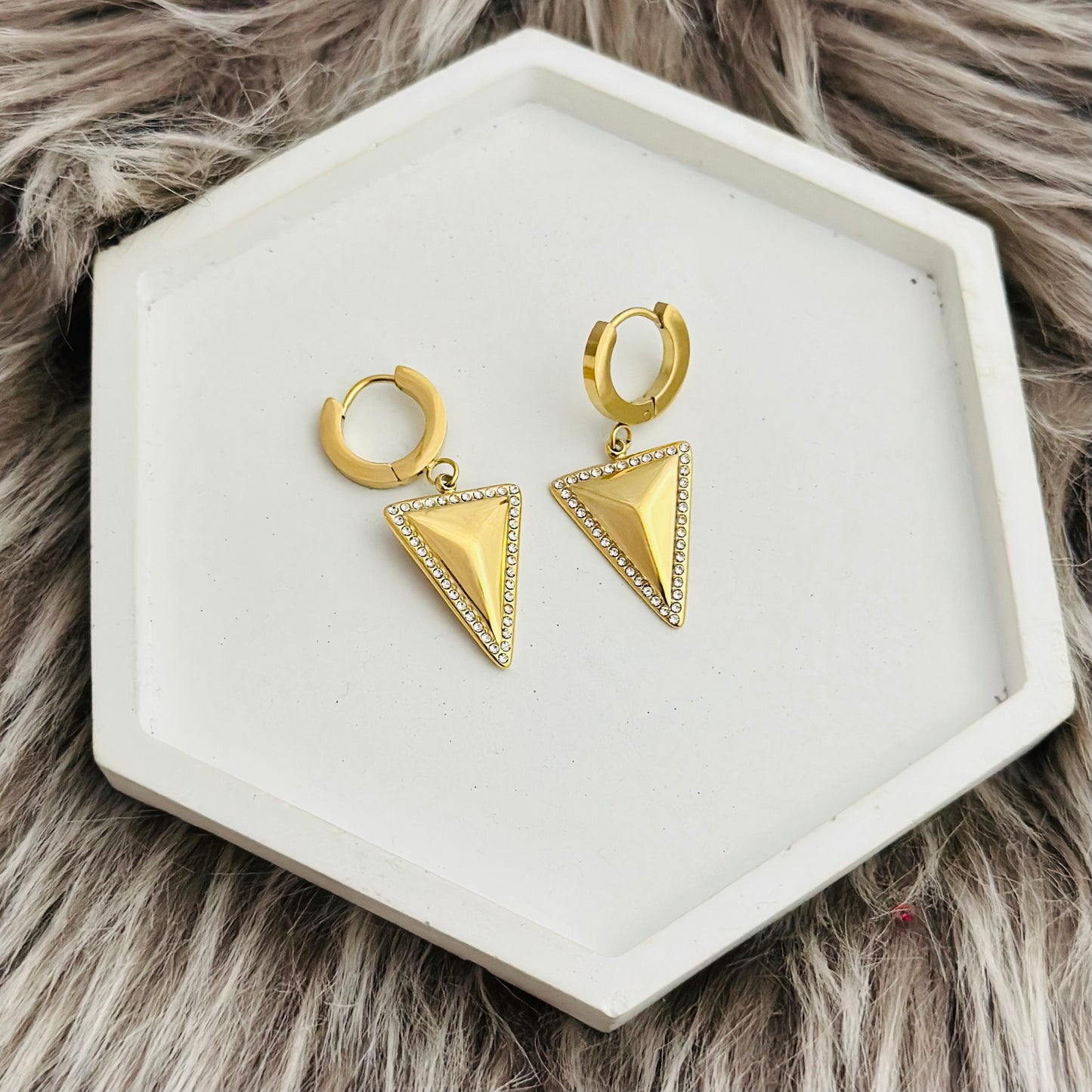 Nova Prism Earrings -18k Gold Plated