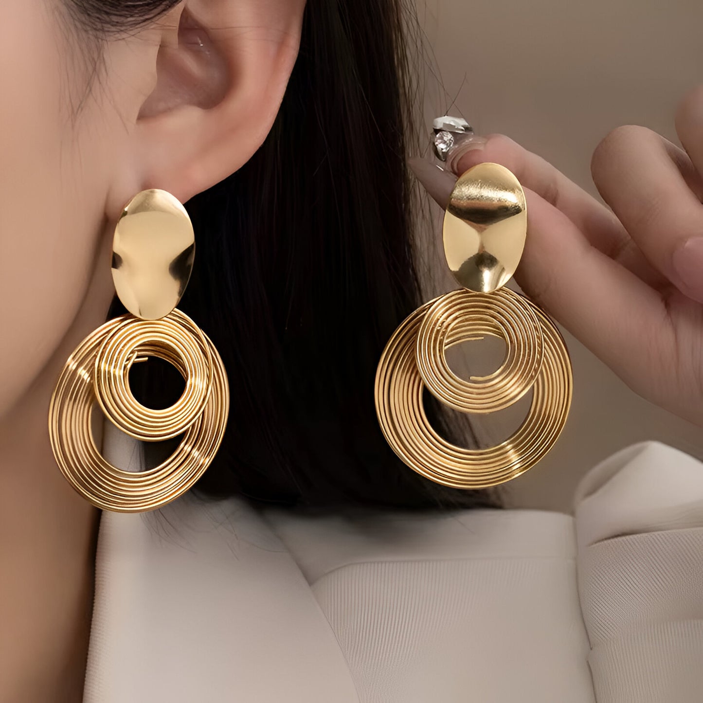 Solara Swirls Earrings -18k Gold Plated
