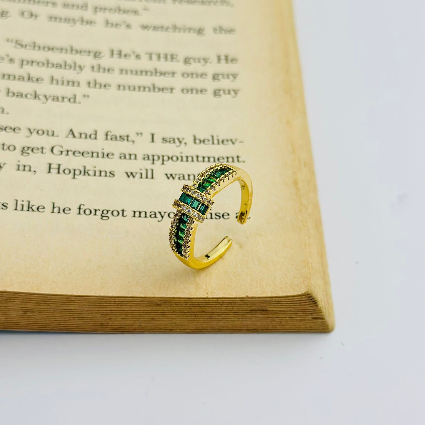 EMERALD 18K GOLD PLATED ROYALE RING