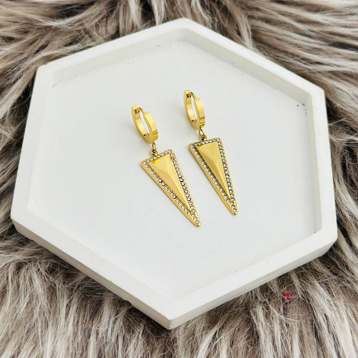 Nova Prism Earrings -18k Gold Plated