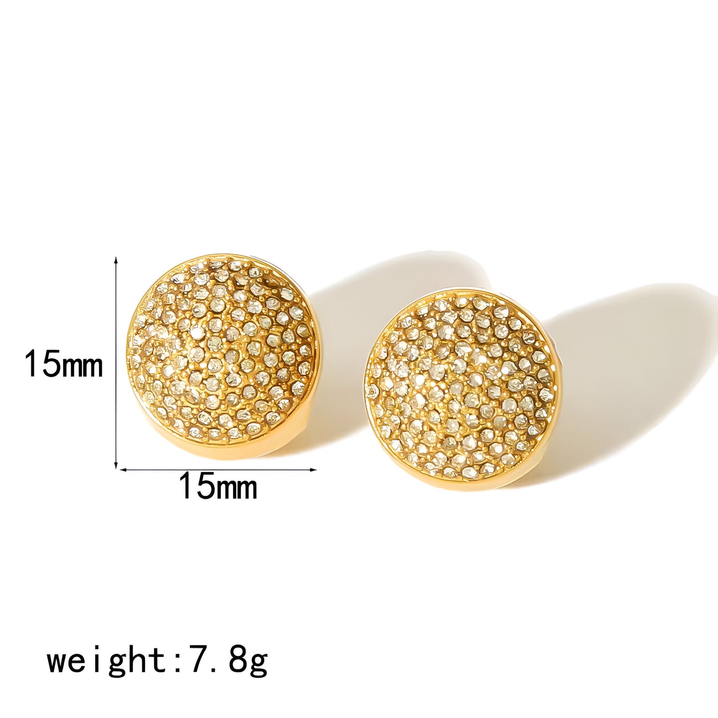 Emery Pave Earrings -18k Gold Plated