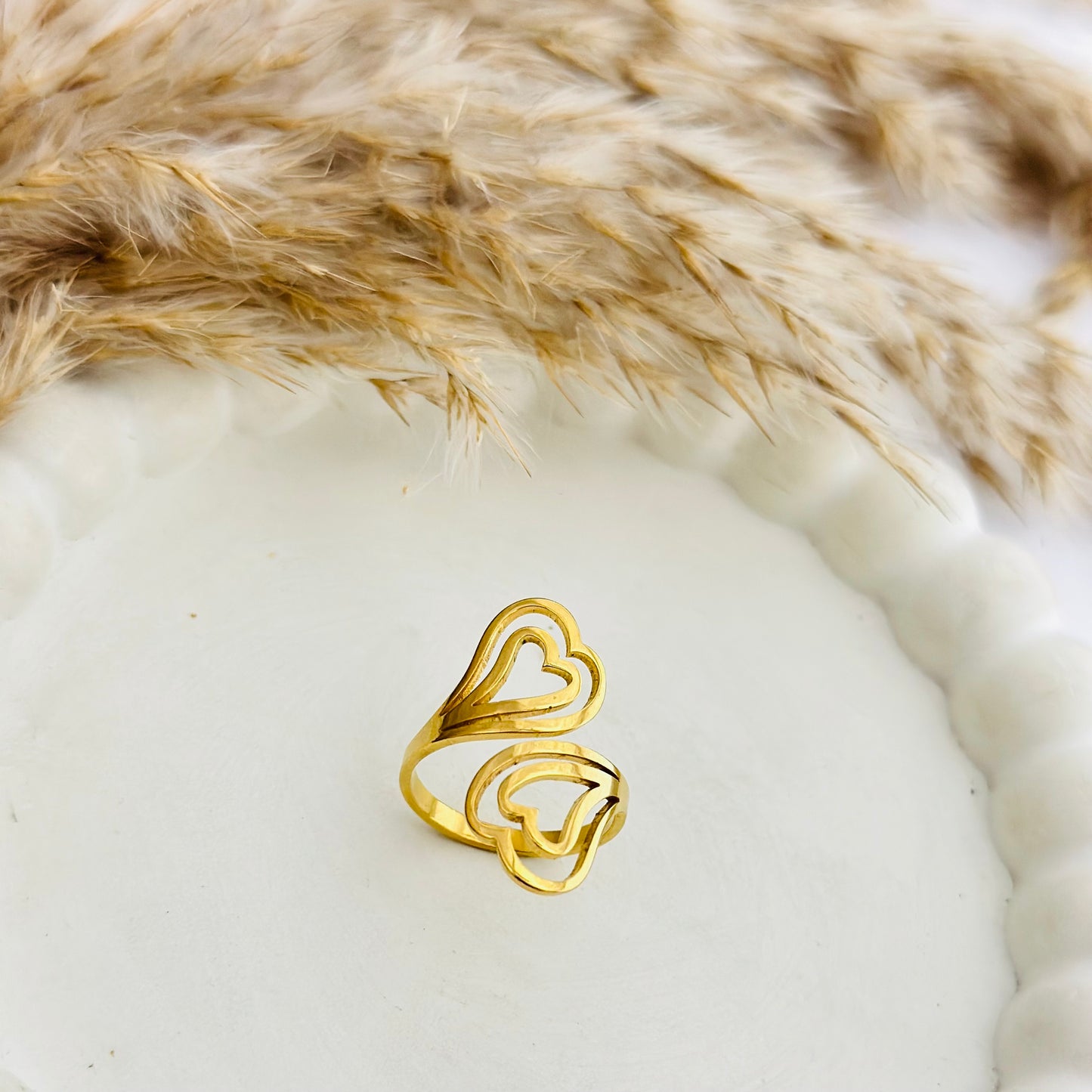 AURUM HEARTS 18K GOLD PLATED RING