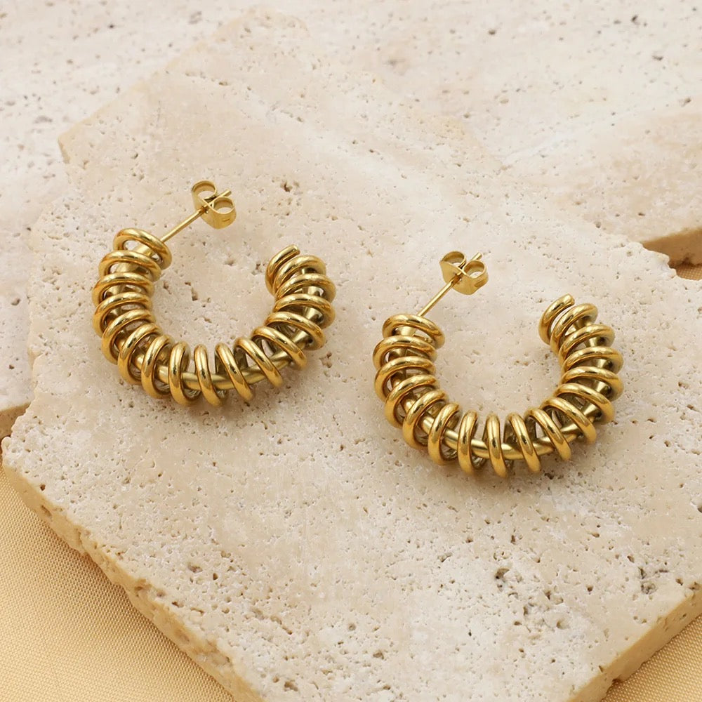 Swirl twirl Hoops -18k Gold Plated