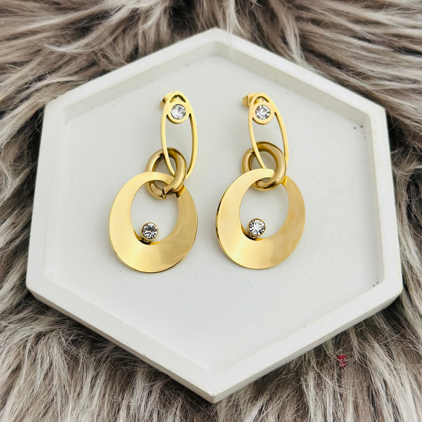 Saphira Earrings -18k Gold Plated
