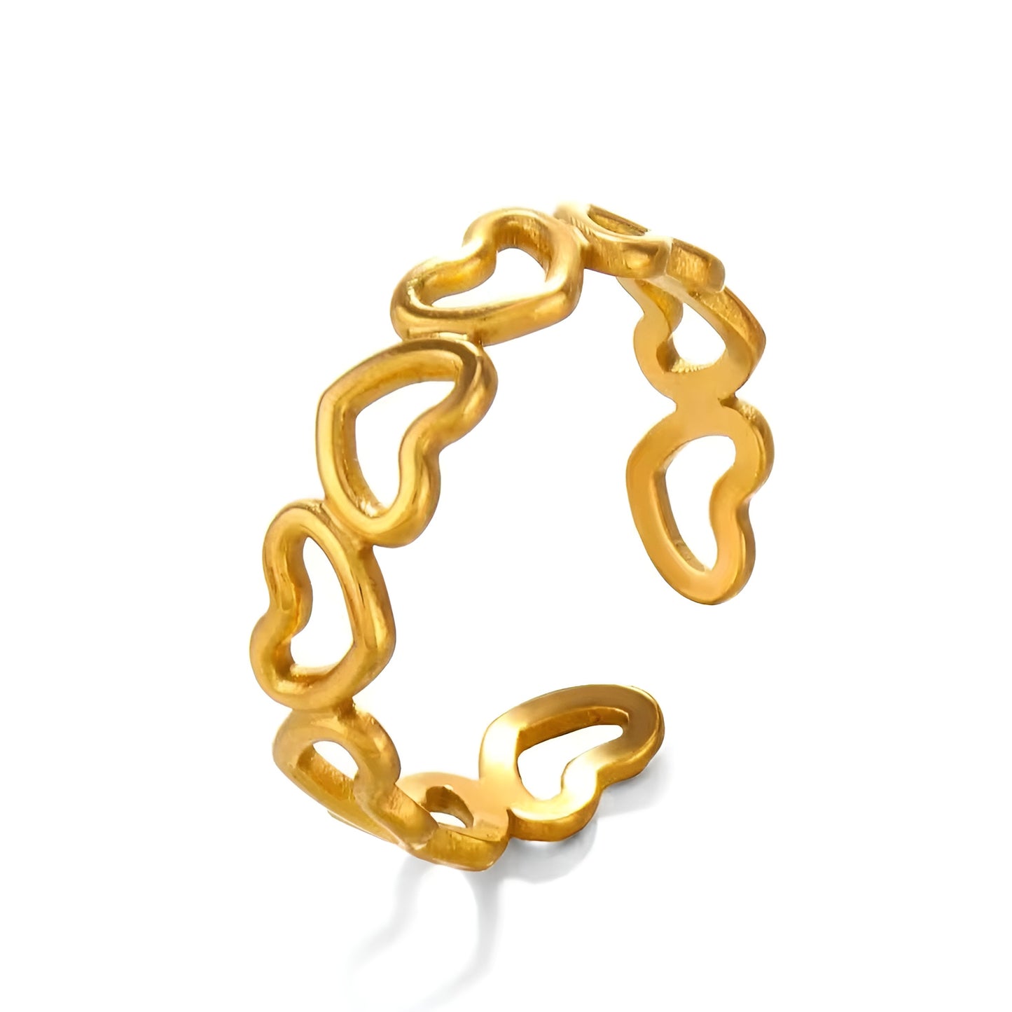 HEARTED HUE 18K GOLD PLATED RING (LIGHT WEIGHT)
