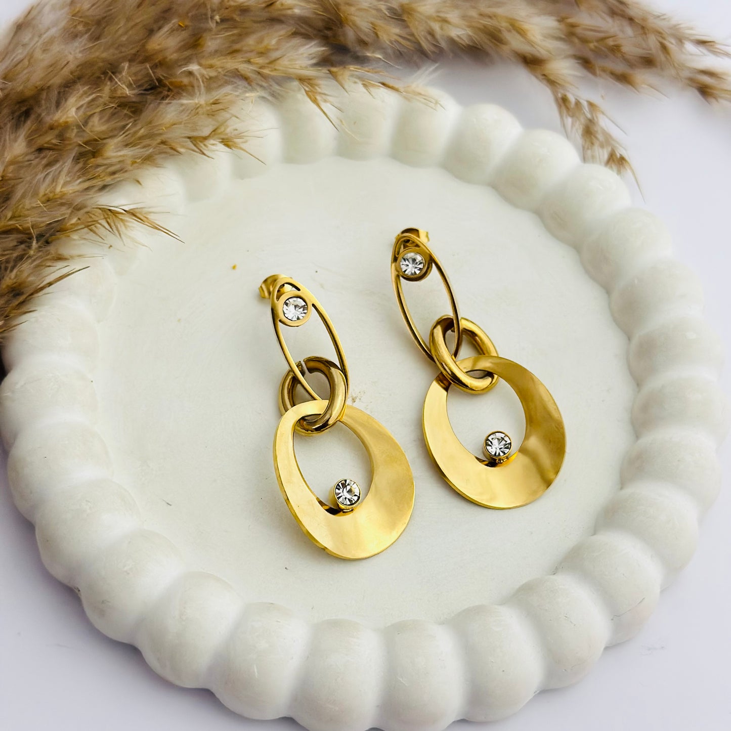 Saphira Earrings -18k Gold Plated