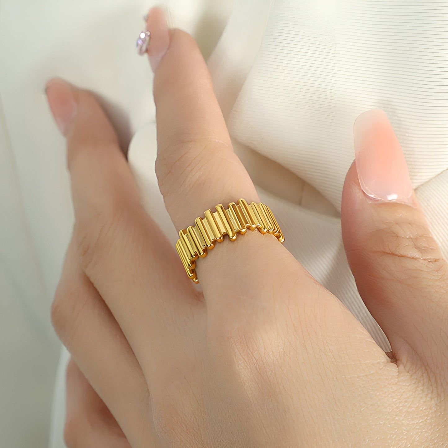 NEXLINE 18K GOLD PLATED RING