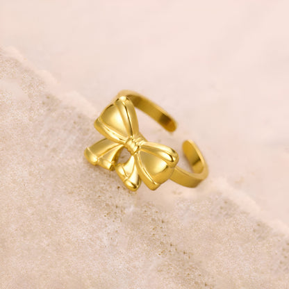 GOLDEN BOW 18K GOLD PLATED RING