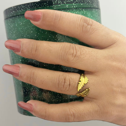 GOLDEN FERN 18K GOLD PLATED RING