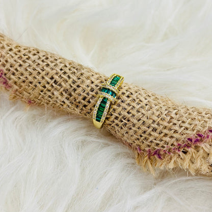 EMERALD 18K GOLD PLATED ROYALE RING