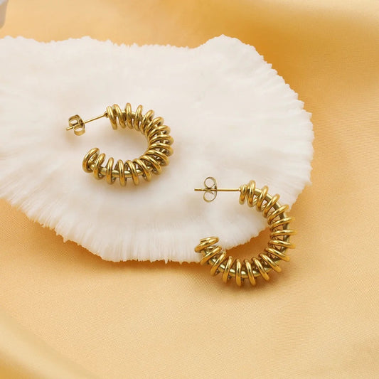 Swirl twirl Hoops -18k Gold Plated