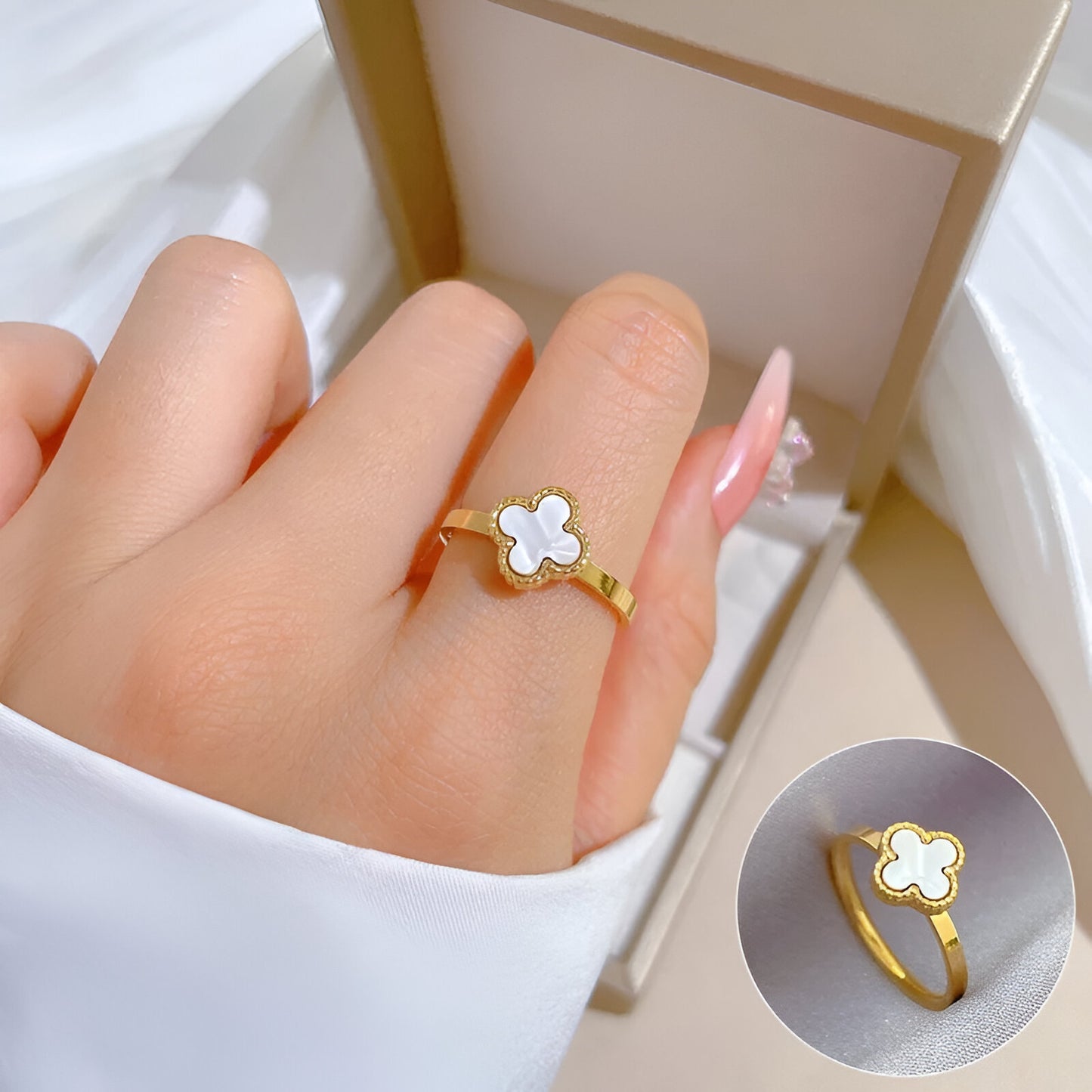 CLOVER 18K GOLD PLATED RING
