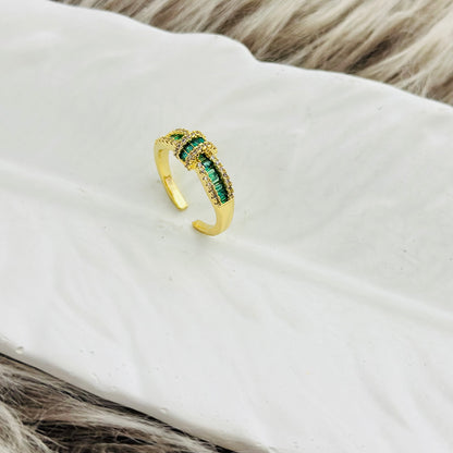 EMERALD 18K GOLD PLATED ROYALE RING