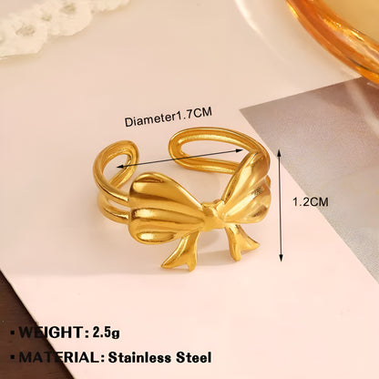 ZOE BOW 18K GOLD PLATED RING