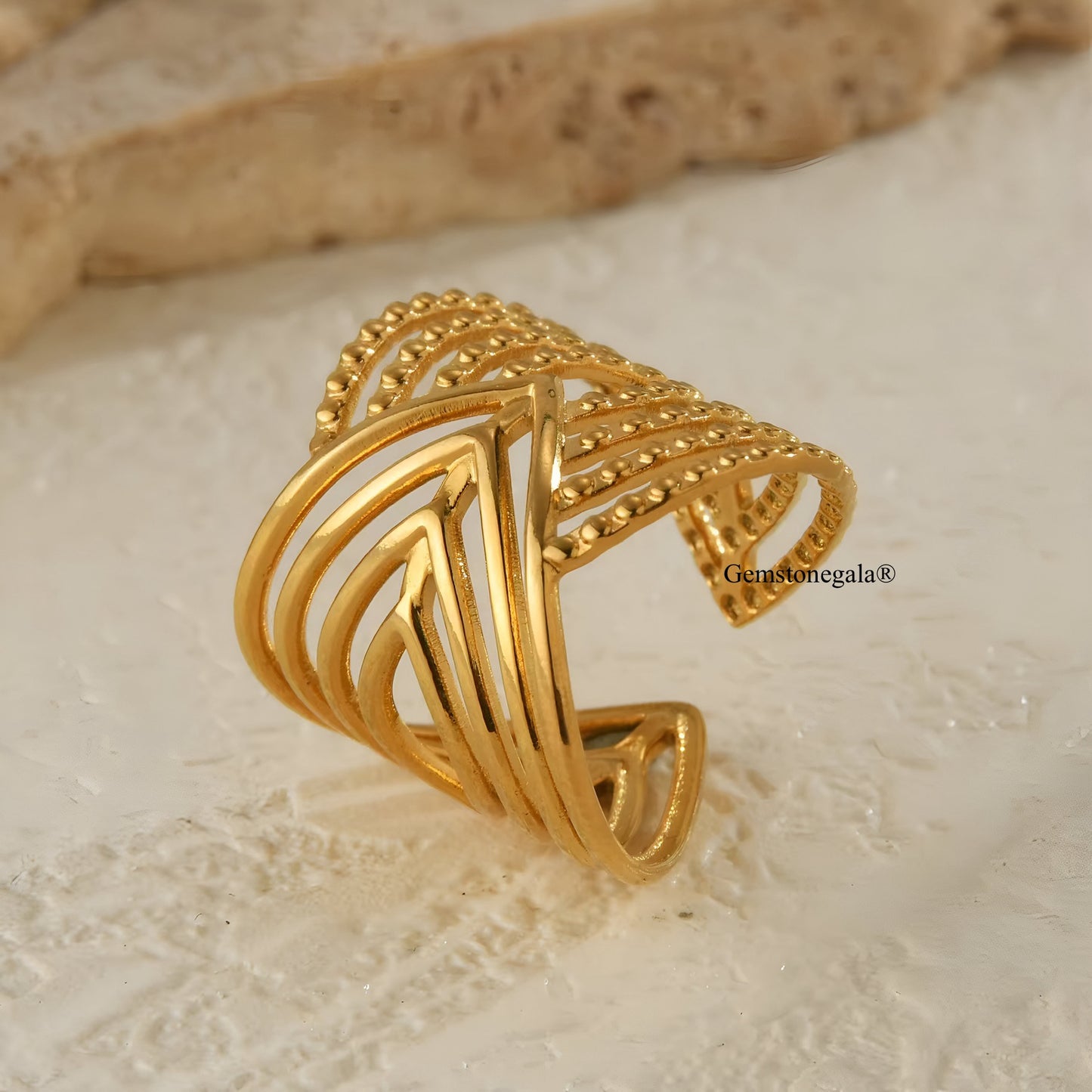 LYRA 18K GOLD PLATED RING