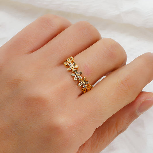 FLORA FLAIR 18K GOLD PLATED RING