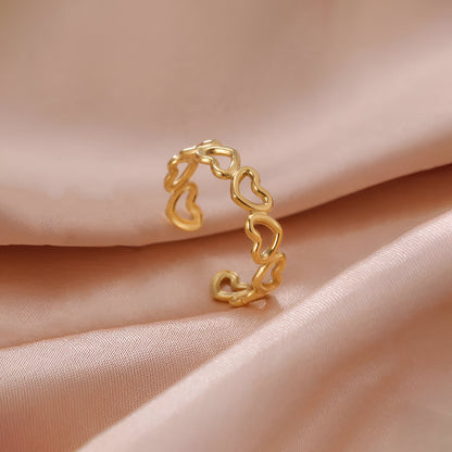HEARTED HUE 18K GOLD PLATED RING (LIGHT WEIGHT)