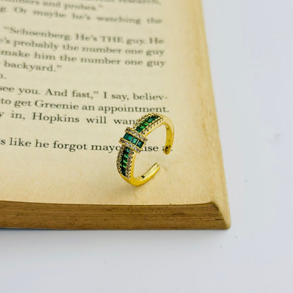 EMERALD 18K GOLD PLATED ROYALE RING