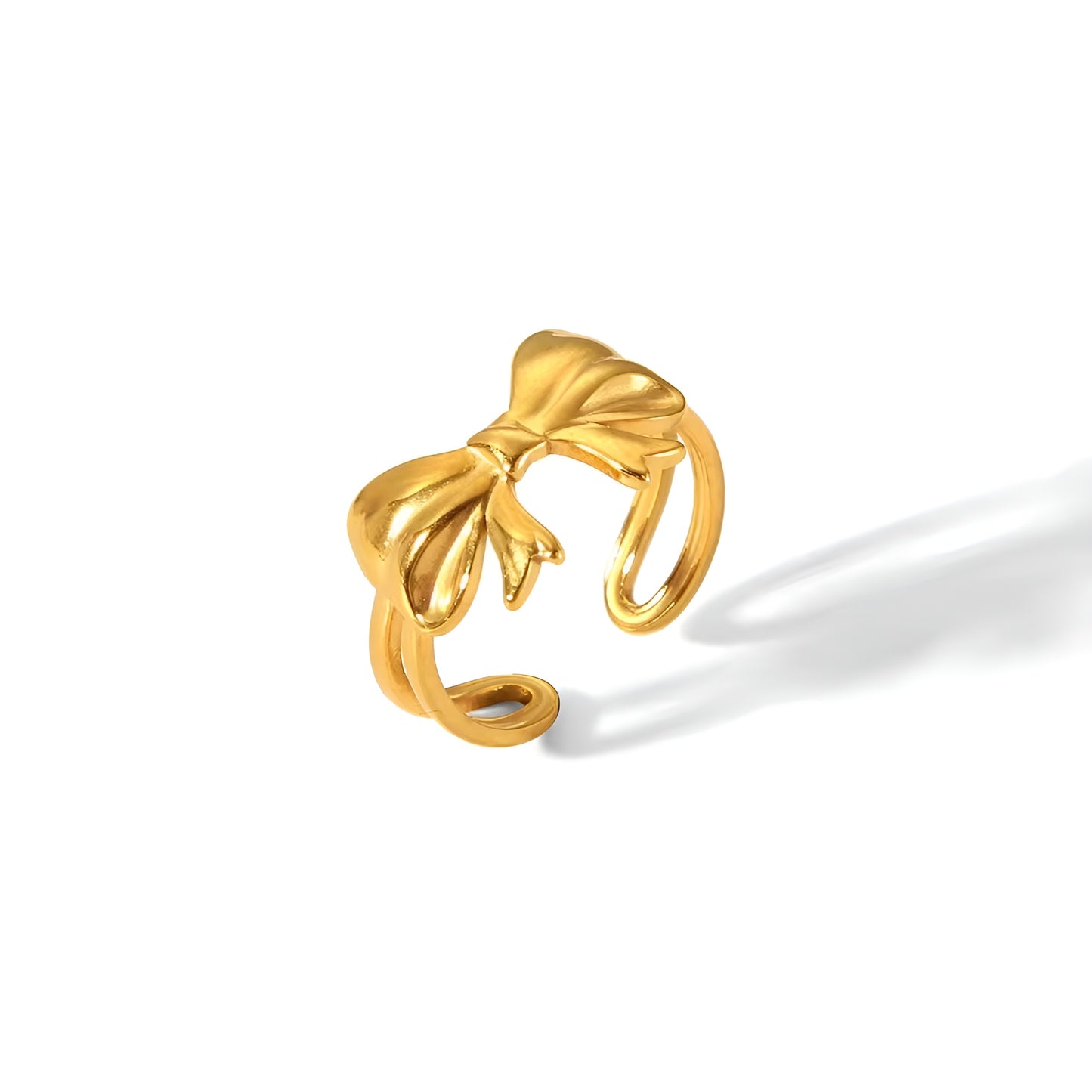 ZOE BOW 18K GOLD PLATED RING