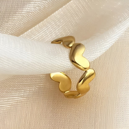 HERA HEARTS 18K GOLD PLATED RING ( LIGHT WEIGHT )