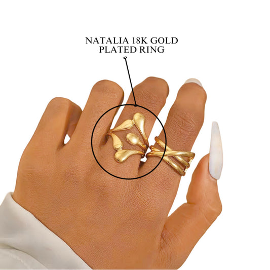 NATALIA 18K GOLD PLATED RING