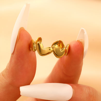 HERA HEARTS 18K GOLD PLATED RING ( LIGHT WEIGHT )