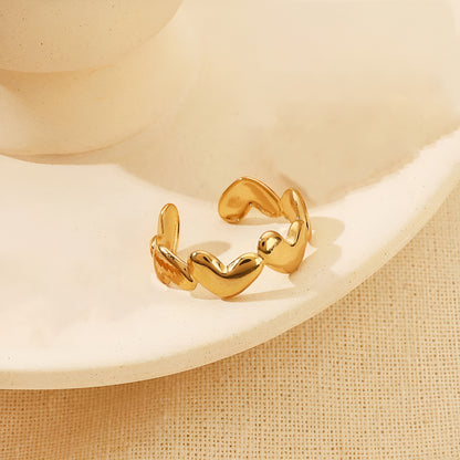 HERA HEARTS 18K GOLD PLATED RING ( LIGHT WEIGHT )