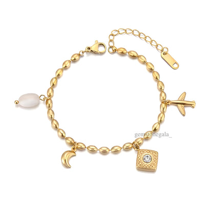 Aurika Charm Bracelet -18k Gold Plated
