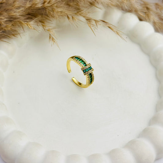 EMERALD 18K GOLD PLATED ROYALE RING