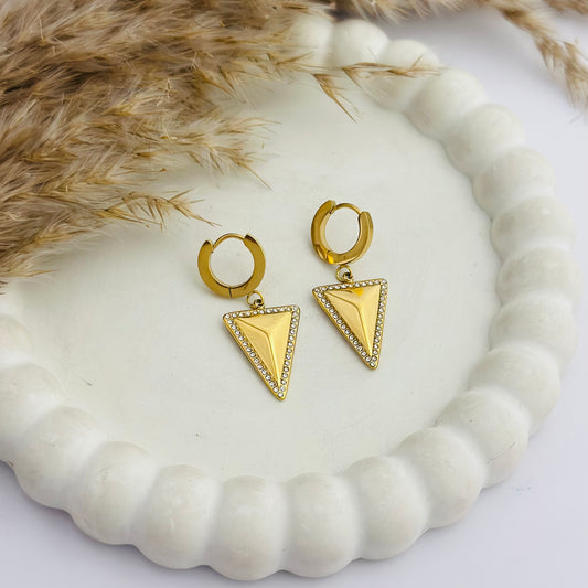 Nova Prism Earrings -18k Gold Plated