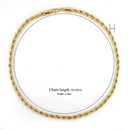 Rope design chain -18k Gold Plated