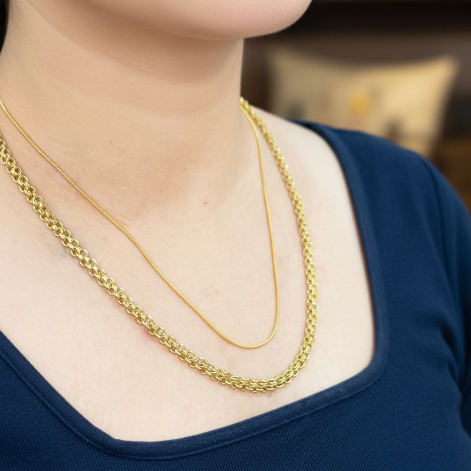 Roisin Double-Layer Necklace -18k Gold Plated
