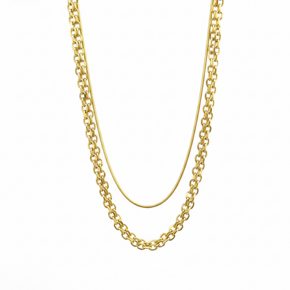Roisin Double-Layer Necklace -18k Gold Plated